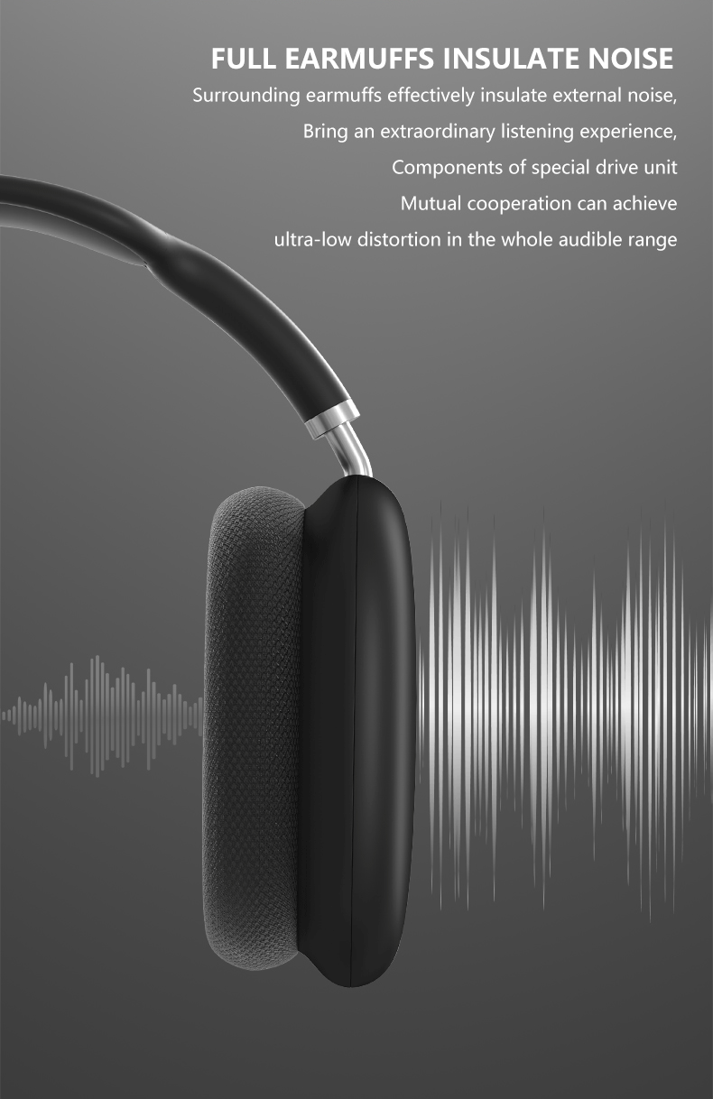 New  P9 Pro  Max Wireless Bluetooth Headphones HiFi Stereo Noise Cancelling Waterproof Mic Pods Over Ear Sports - VINE GLOBAL