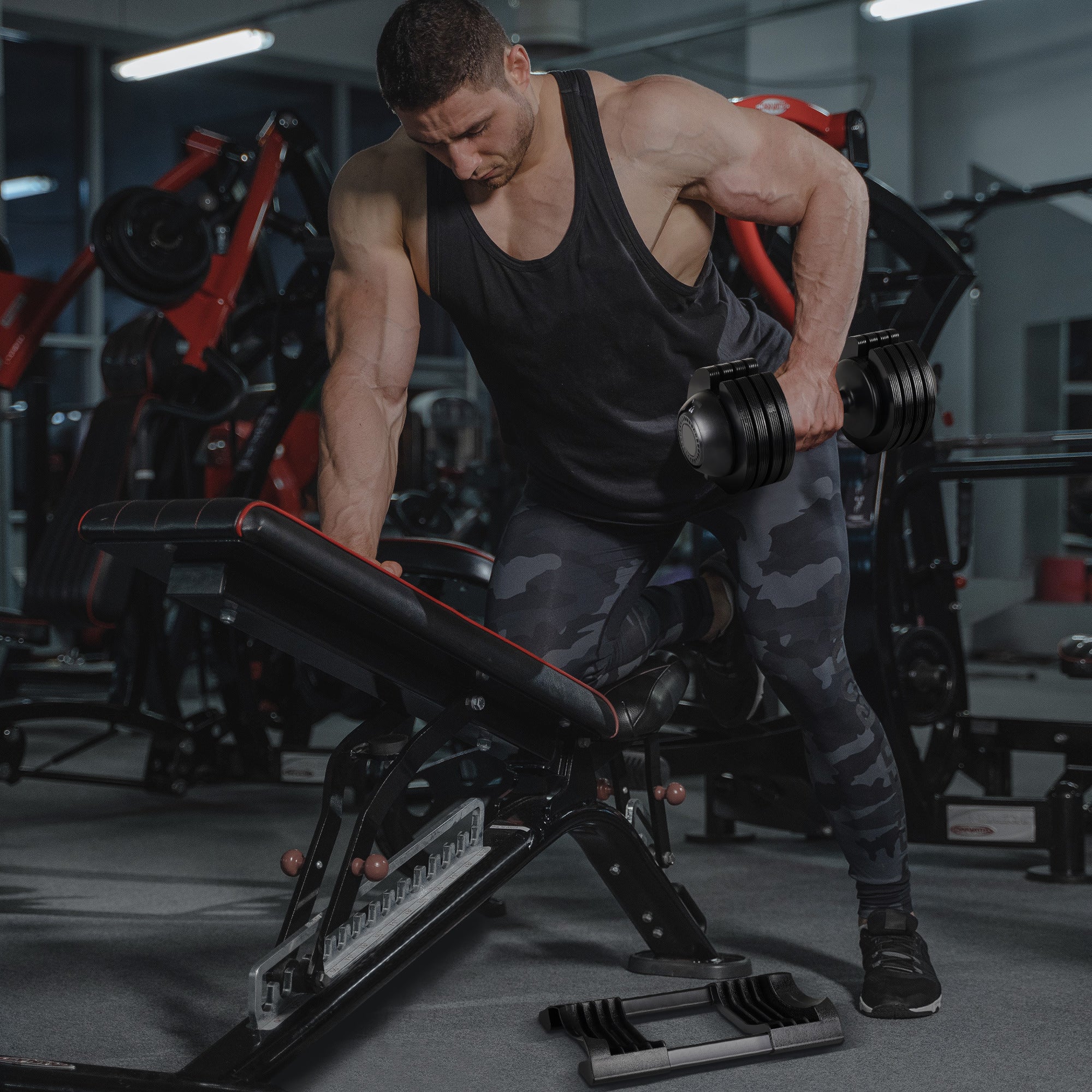 52LBS Adjustable dumbbell steel and plastic - VINE GLOBAL