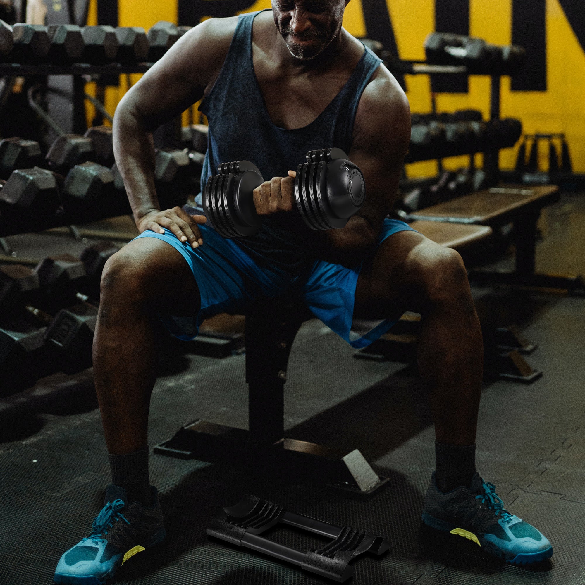 22LBS ADJUSTABLE DUMBBELL STEEL+PLASTIC - VINE GLOBAL