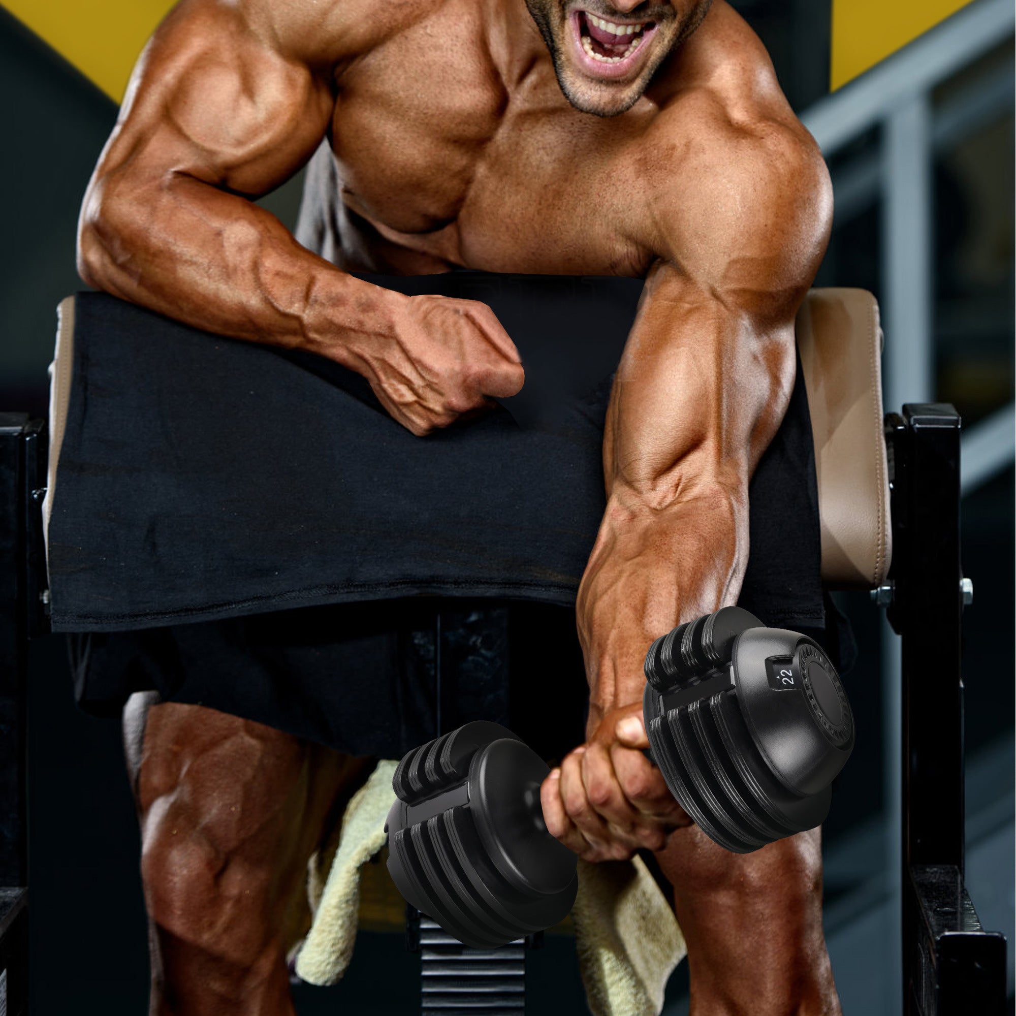 22LBS ADJUSTABLE DUMBBELL STEEL+PLASTIC - VINE GLOBAL