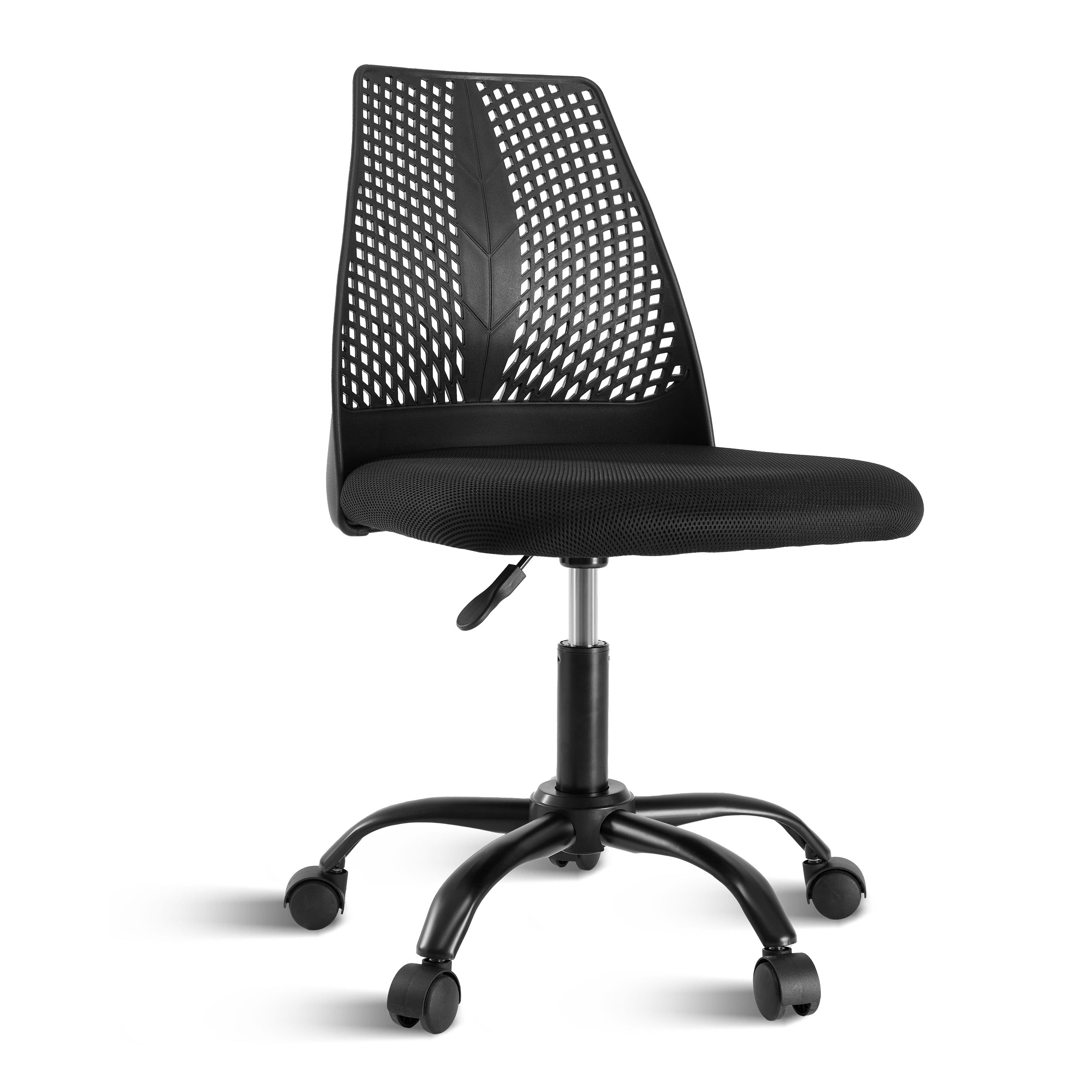 Ergonomic Office and Home Chair with Supportive Cushioning, Black - VINE GLOBAL