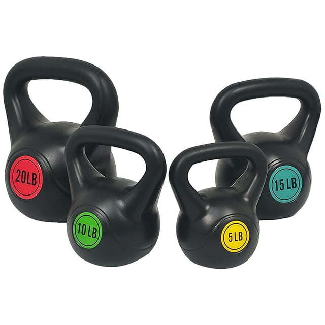 Wide Grip Kettlebell Exercise Fitness Weight Set, 3-Pieces - VINE GLOBAL