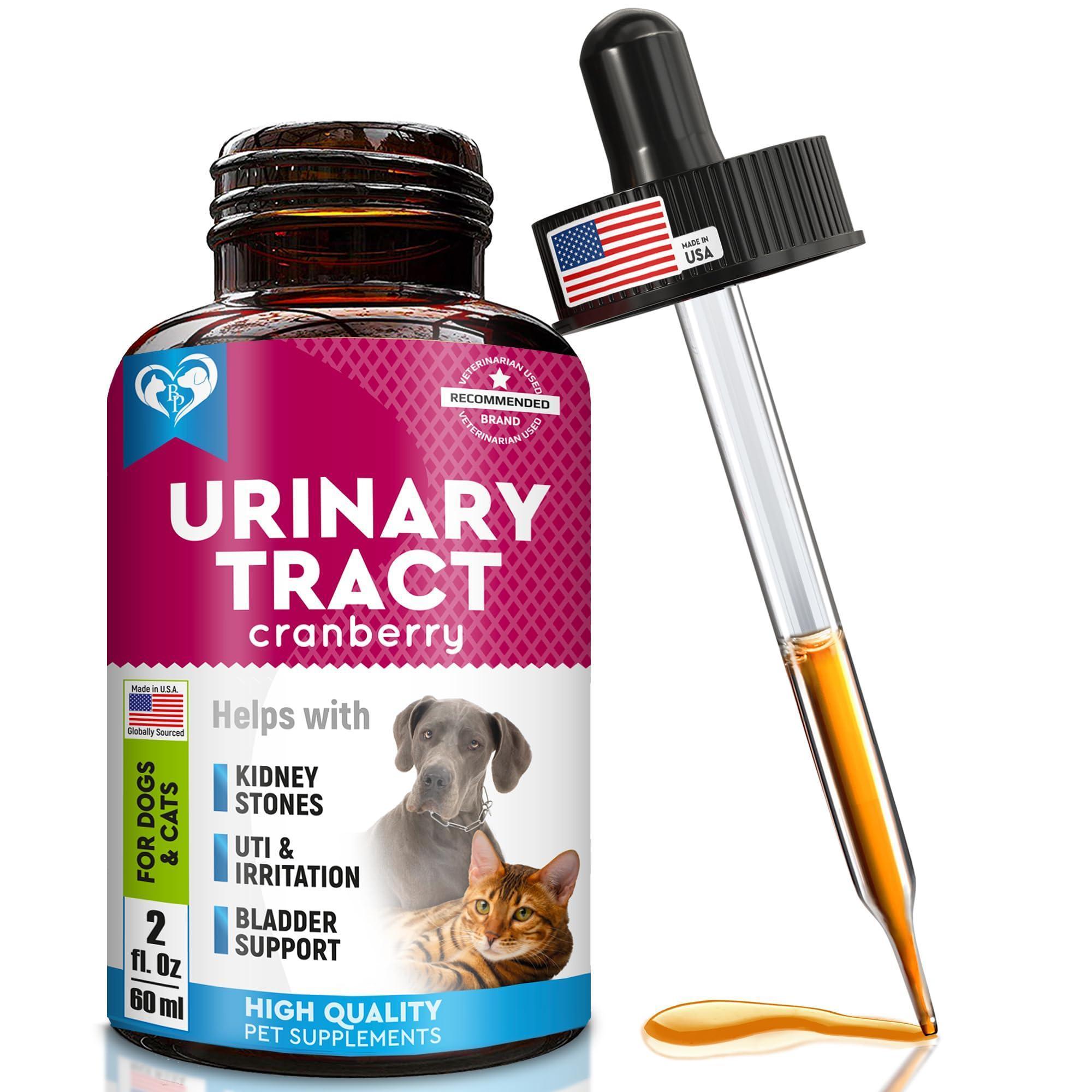 Cat Dog Urinary Tract Infection Treatment Natural UTI Medicine Cranberry Kidney Bladder Support Supplement Pet Renal Health UTI Care Drops - VINE GLOBAL