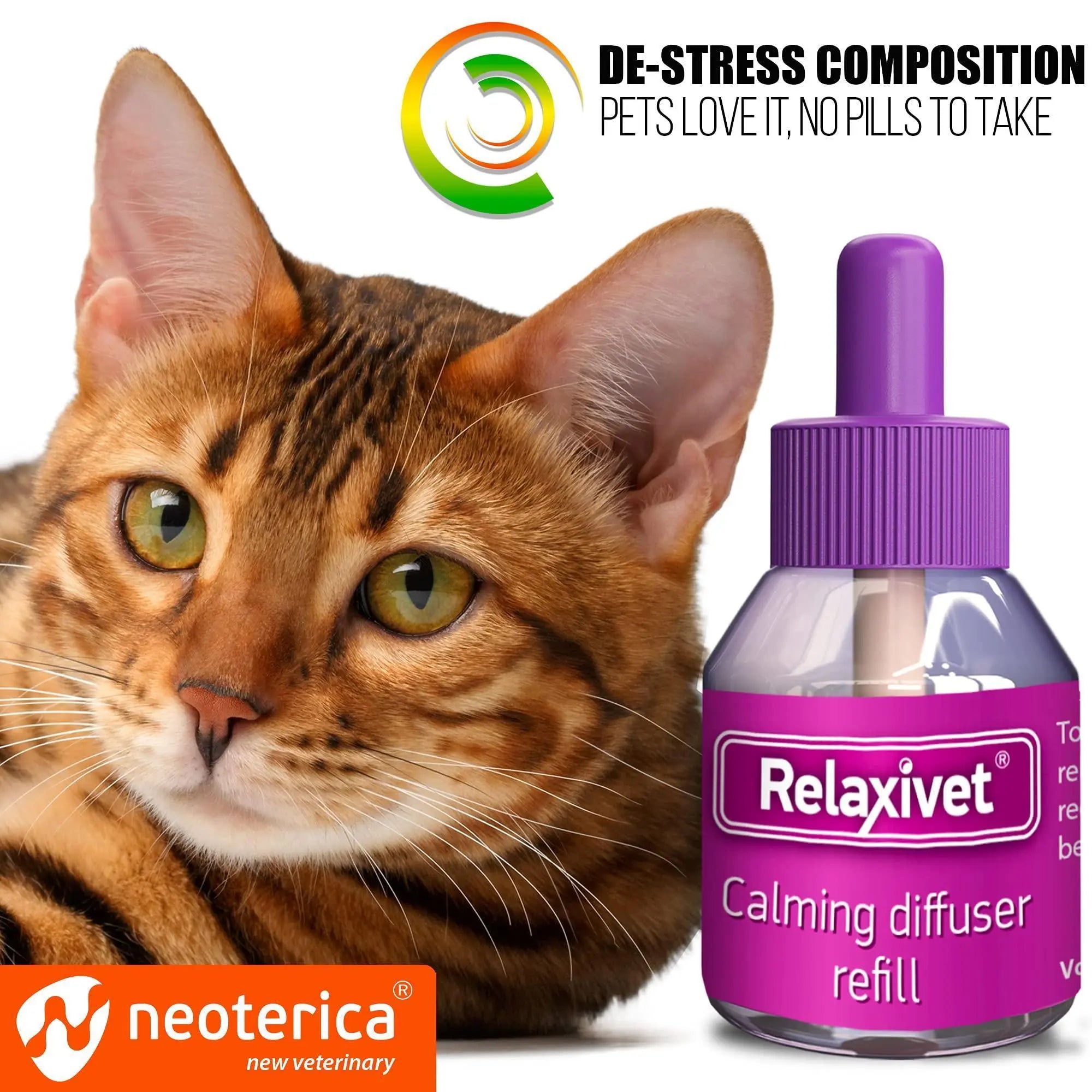 Calming Cat Diffuser Refill 6 Pcs Anti Anxiety Pet Products Feline Calm Pheromones Cats Comfort Stress Relief Help with Pee New Zone Aggression Fighting with Dogs Behavior Control - VINE GLOBAL