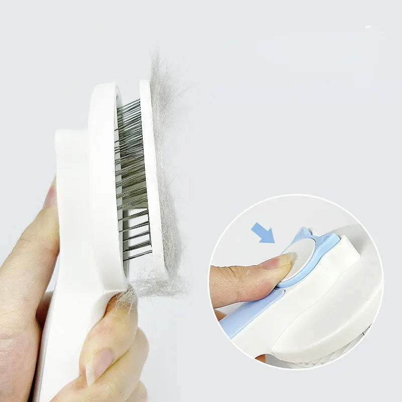 Cat Grooming Brush, Self Cleaning Slicker Brushes For Dogs Cats Pet Grooming Brush Tool Gently Removes Loose Undercoat, Mats Tangled Hair Slicker Brush For Pet Massage- Upgraded - VINE GLOBAL