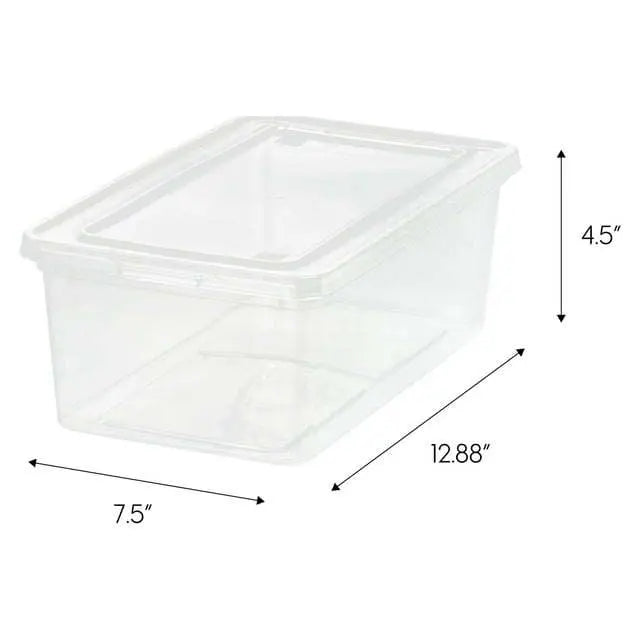 5 Qt. (1.25 gal.) Small Stackable Plastic Closet Storage Box, Clear, Set of 20 - VINE GLOBAL