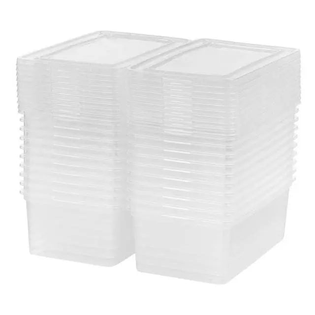 5 Qt. (1.25 gal.) Small Stackable Plastic Closet Storage Box, Clear, Set of 20 - VINE GLOBAL