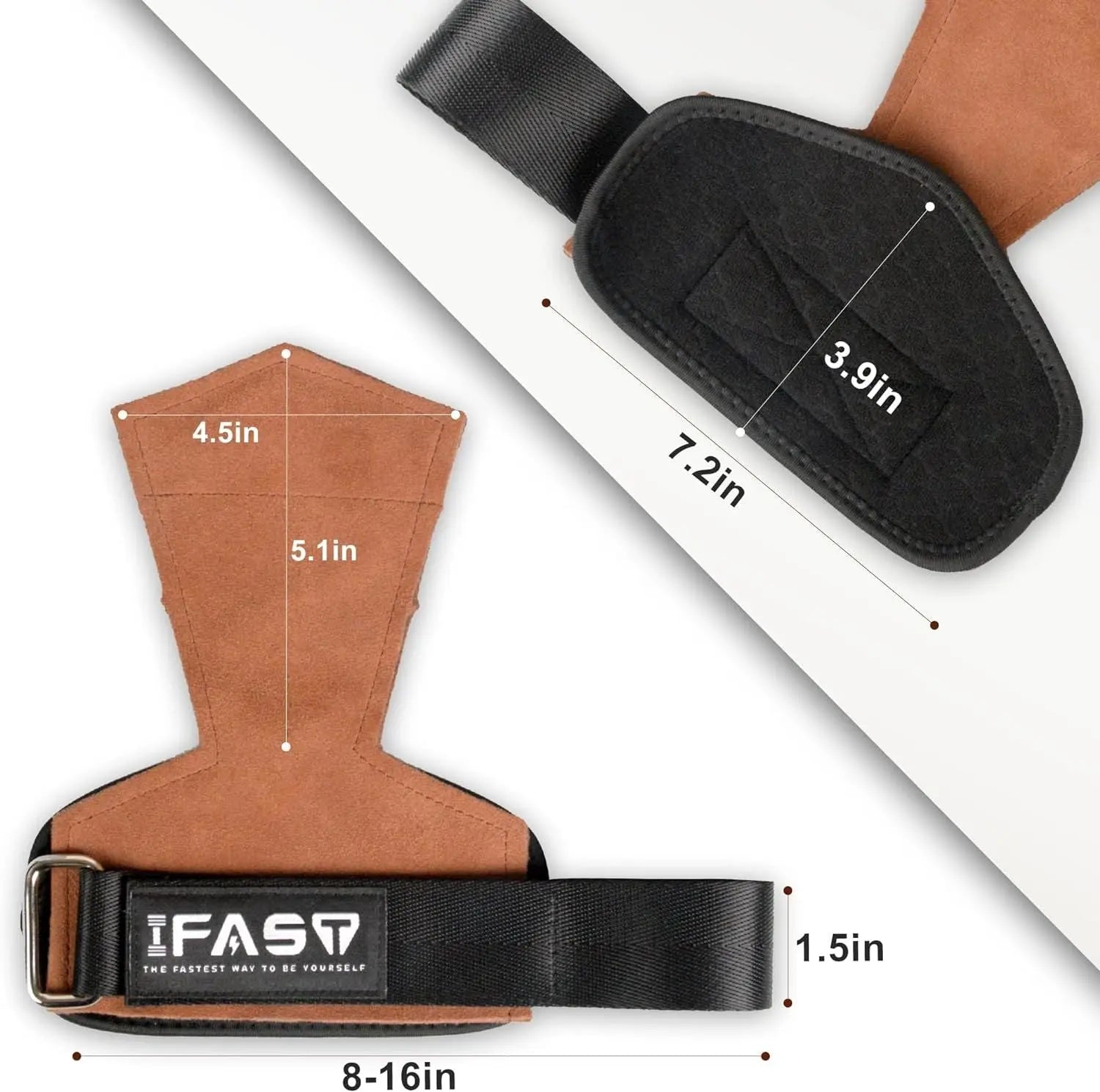 Weight Lifting Grips with Wrist Straps - Weightlifting Hooks, Non-Slip Cowhide Padded Workout Gloves for Men and Women Deadlift, Pull Up, Rows, Home Gym Power Training - VINE GLOBAL