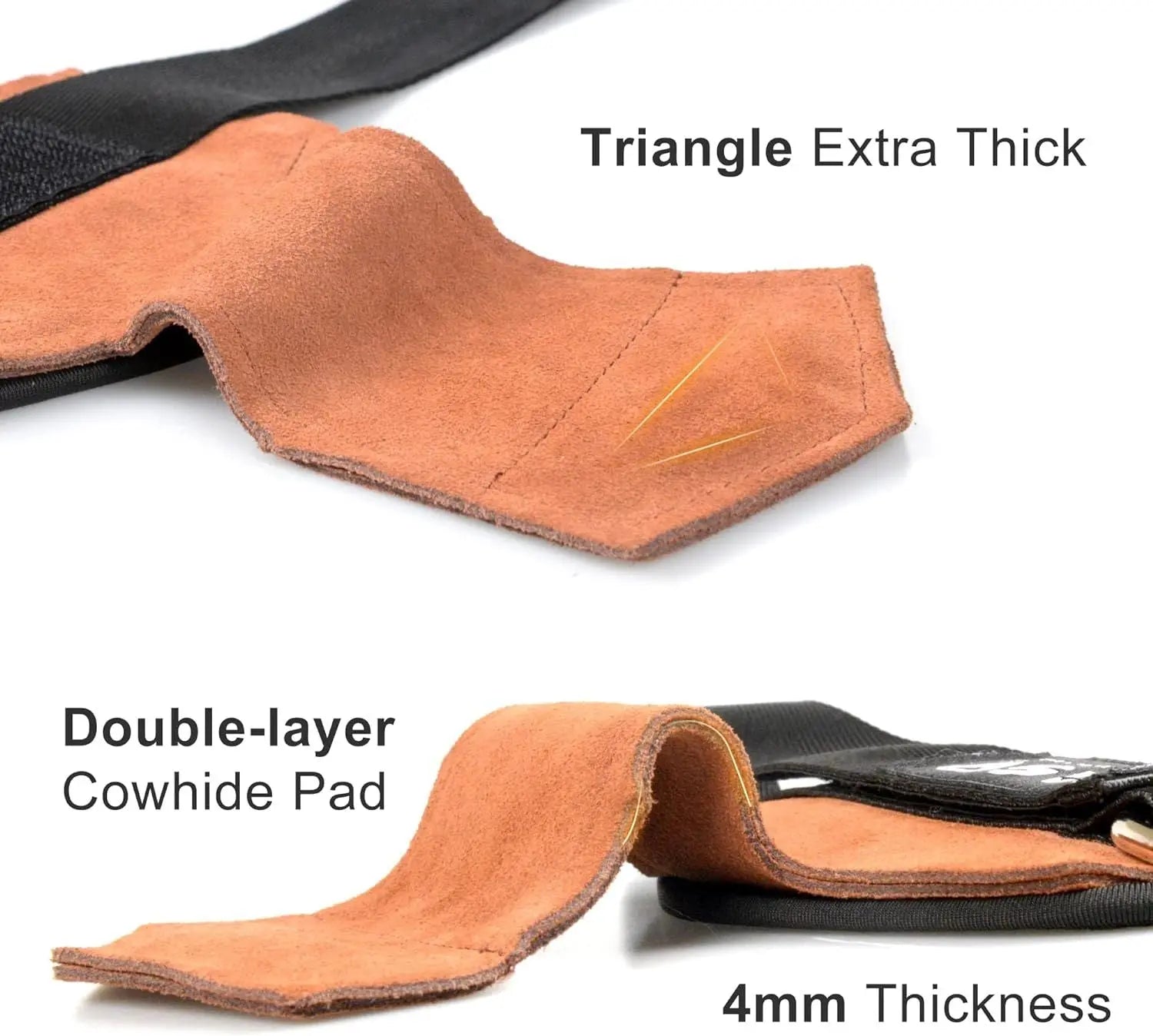 Weight Lifting Grips with Wrist Straps - Weightlifting Hooks, Non-Slip Cowhide Padded Workout Gloves for Men and Women Deadlift, Pull Up, Rows, Home Gym Power Training - VINE GLOBAL