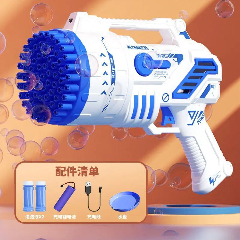 Bubble Machine Gun With Colorful Lights,Bubble Solution,69 Holes Rocket Bubble Gun,Summer Outdoor Toy For Kids, Idea For Christmas Birthday Parties Wedding - VINE GLOBAL