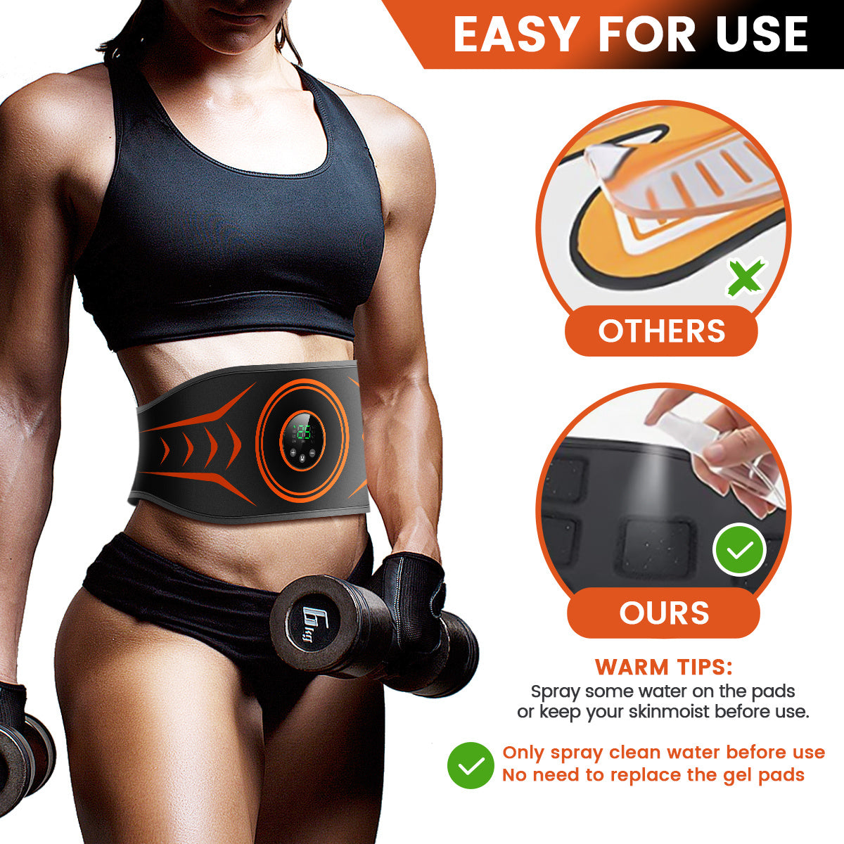 ABS Stimulator, Ab Machine, Abdominal Toning Belt Muscle Toner Fitness Training - VINE GLOBAL