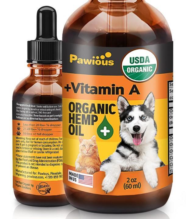 Hemp Oil for Dogs and Cats Large 2oz Bottle Made in USA Joint Pain and Anxiety Relief Arthritis Seizures Calming Aid Supplement with Vitamins A C E and Omega 3 6 9 - VINE GLOBAL