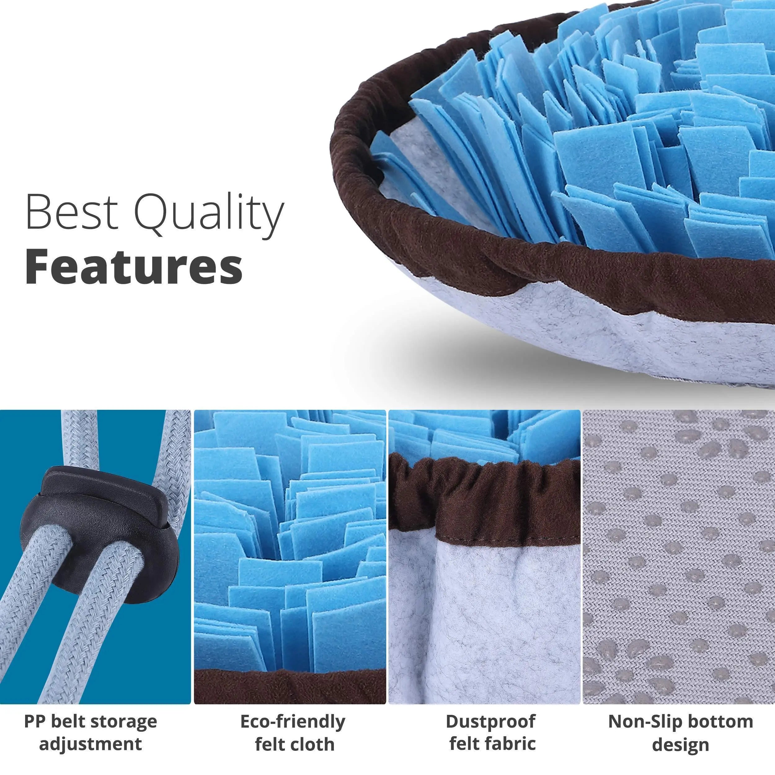 Adjustable Snuffle Foraging mat Dog Mental Puzzle Interactive Stimulation Toys for Smell Training and Slow Eating Stress Relief for Feeding Dog - VINE GLOBAL