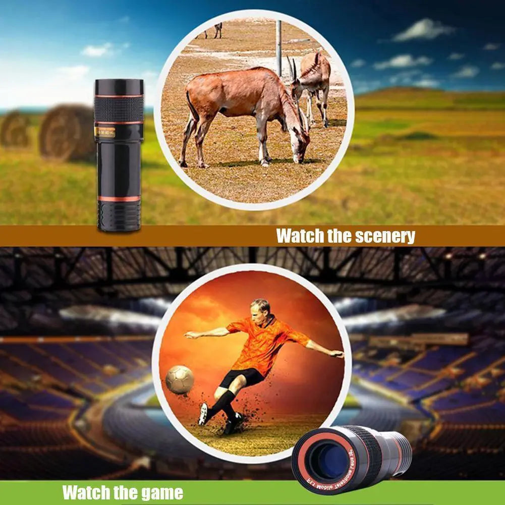HD 8X Clip On Optical Zoom Telescope Camera Lens For Universal Mobile Cell Phone - VINE GLOBAL
