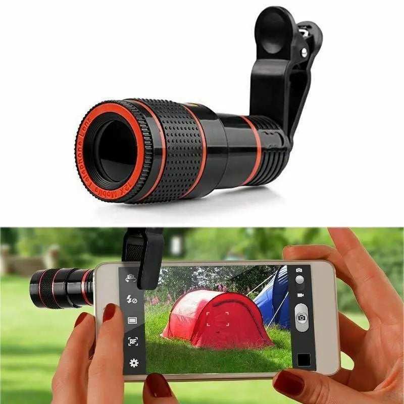 HD 8X Clip On Optical Zoom Telescope Camera Lens For Universal Mobile Cell Phone - VINE GLOBAL