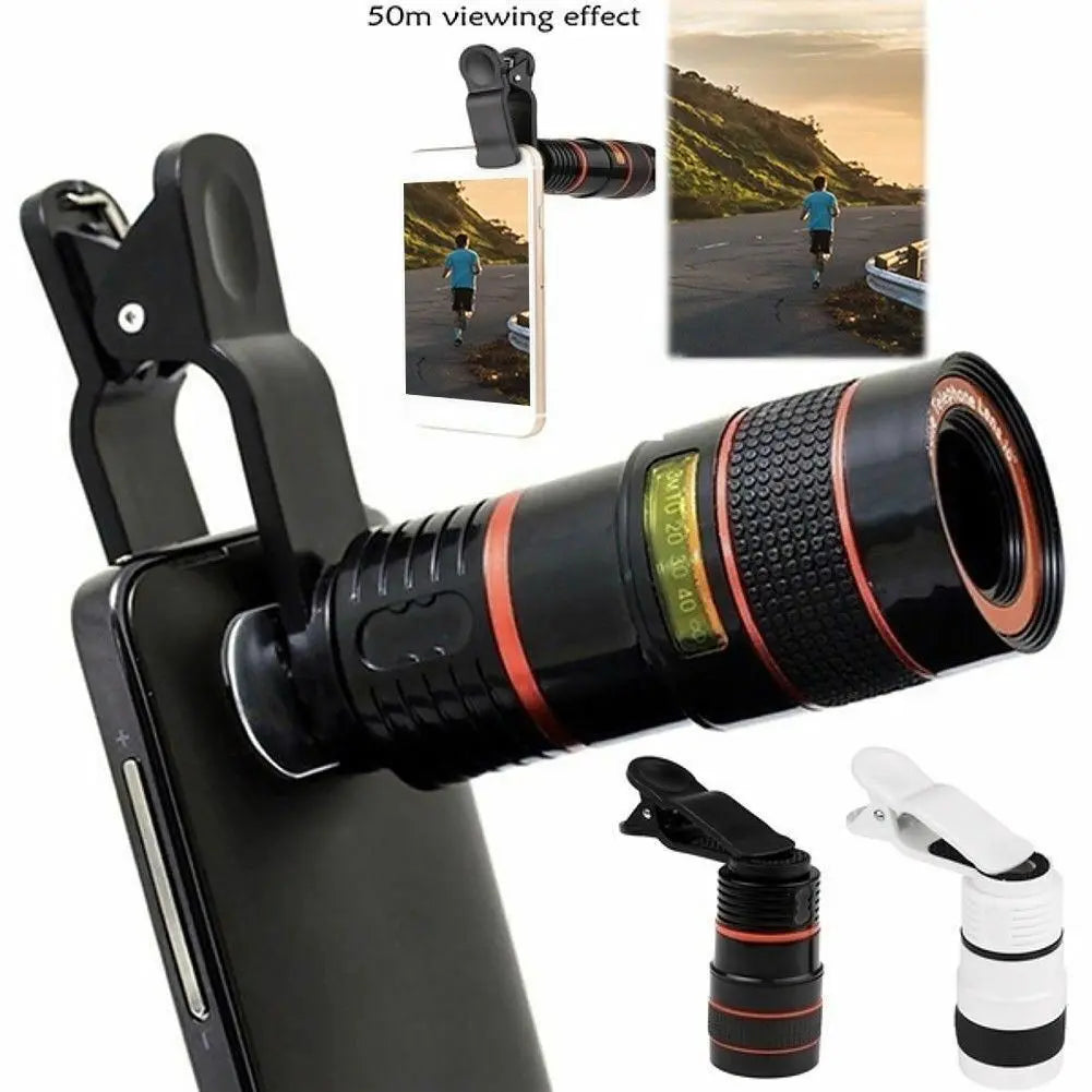 HD 8X Clip On Optical Zoom Telescope Camera Lens For Universal Mobile Cell Phone - VINE GLOBAL