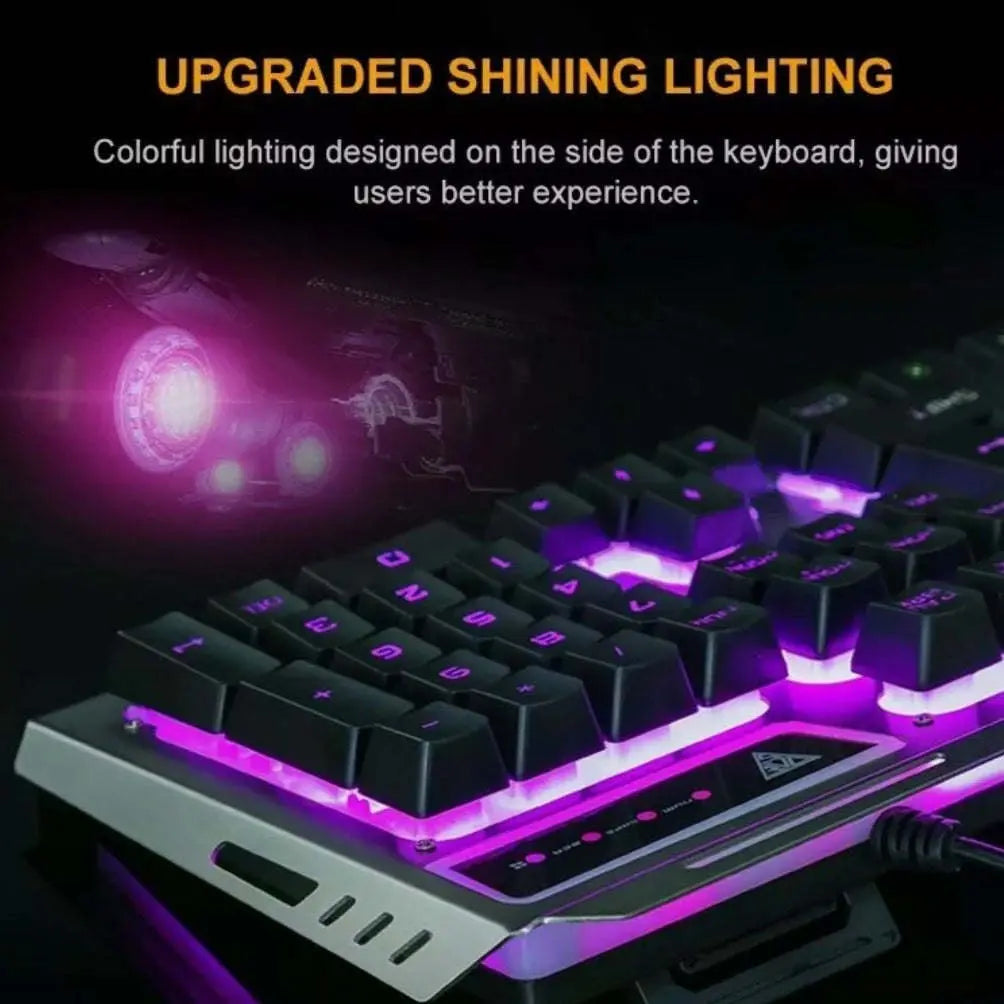 Dragon Metallic Silver Mechanical Gaming Keyboard and Mouse Set - VINE GLOBAL