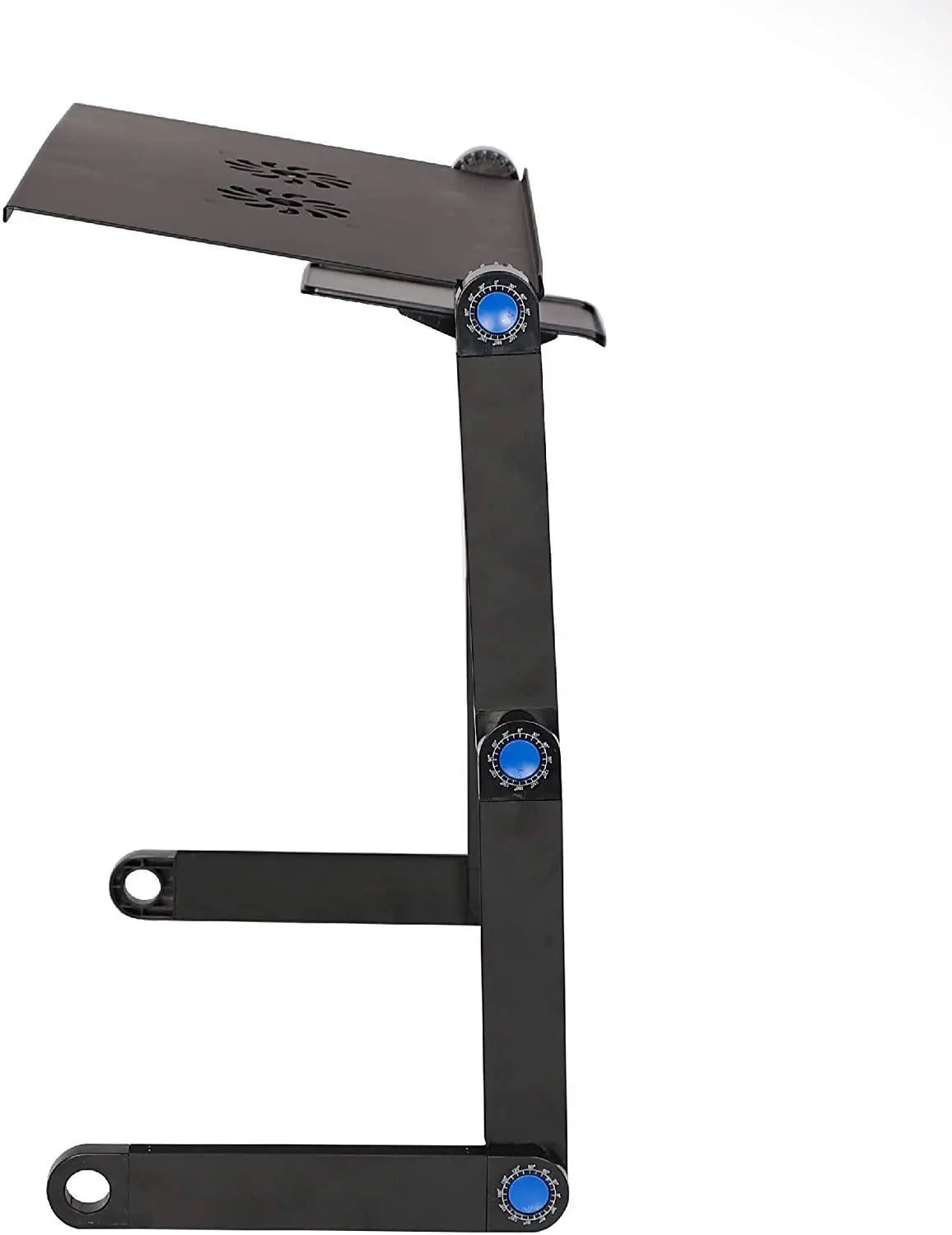Foldable Aluminum Laptop Desk Adjustable Portable Table Stand with 2 CPU Cooling Fans and Mouse Pad - VINE GLOBAL