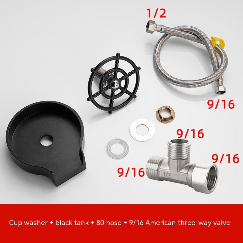 Bar Counter Cup Washer Sink High-pressure Spray Automatic Faucet Coffee Pitcher Wash Cup Tool Kitchen - VINE GLOBAL