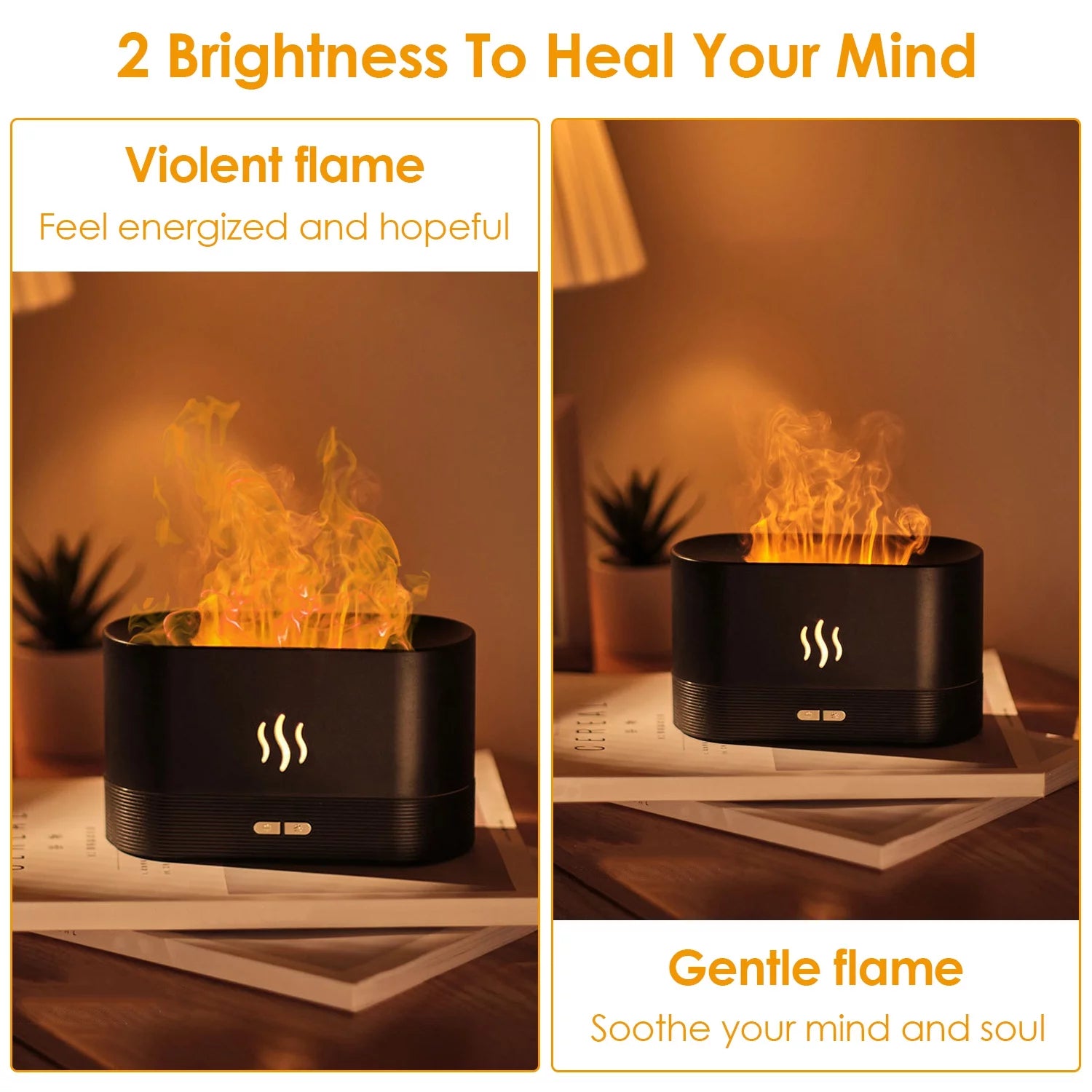 Smoke Fire Diffuser Flame Air Diffuser, 180ML Essential Oil Flame Diffuser Humidifier