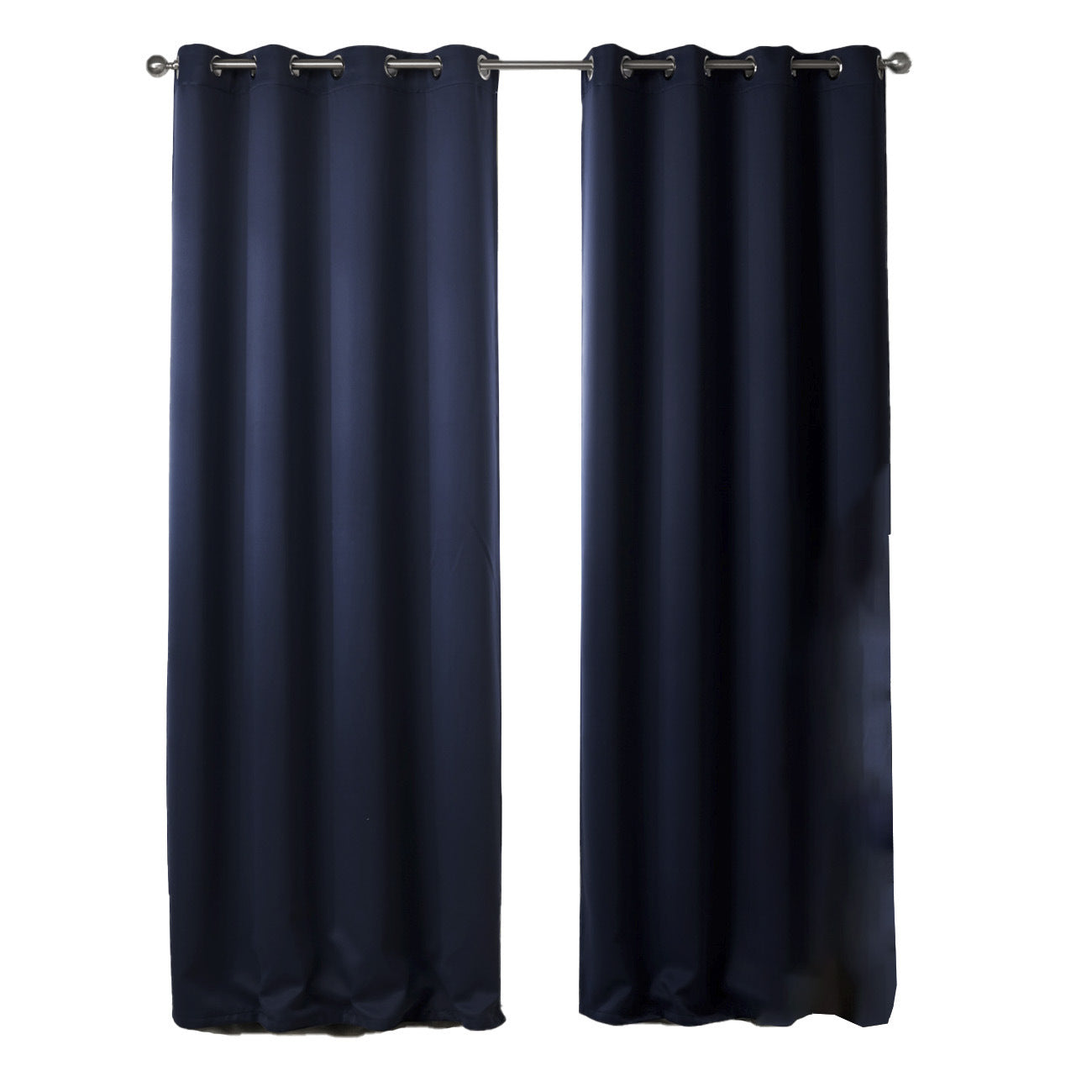 Dark Blue Bedroom Blackout Fabric Printed Curtains - VINE GLOBAL