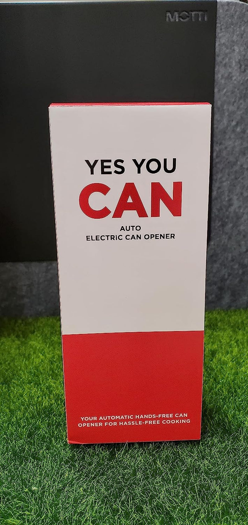 Auto Electric Can Opener: Open Your Cans with a Simple Press of Button - Automatic, Hands Free, Smooth Edge, Food-Safe, Battery Operated, YES YOU CAN (Red)
