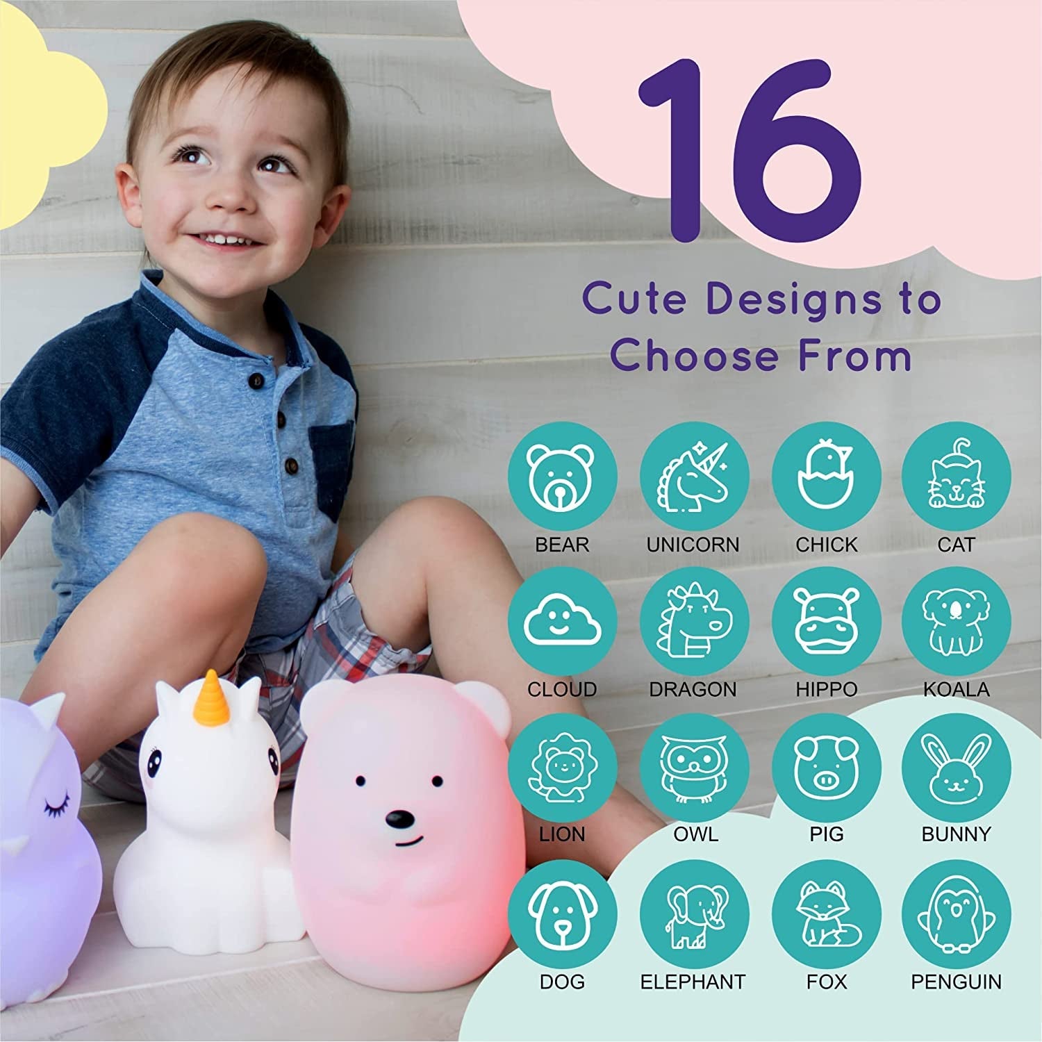 , Night Light Kids, Kids Lamp, Kids Night Light, Baby Night Light, Toddler Night Light, Cute Night Light, Owl Night Light for Girls, Nightlight for Kids Room, Rechargeable BatteryVINE GLOBAL